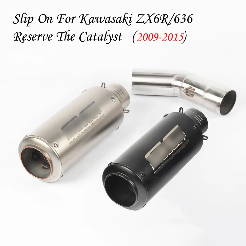 

Motorcycle Full Exhaust System Slip on For 2009 -2015 Kawasaki Ninja ZX6R 636 Exhaust Muffler Pipe 2010 2011 2012 2013 2014