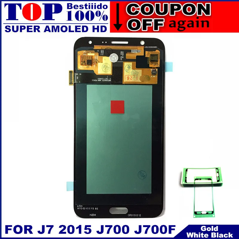 Для samsung Galaxy J7 2015 J700 J700F J700H J700M AMOLED ЖК-дисплей кодирующий преобразователь