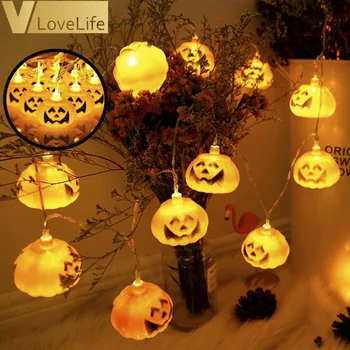 

Halloween Light 3M 20LED Lantern Halloween Decorations Lights String Manual DIY Pumpkin Bat Light String Decorative Light String