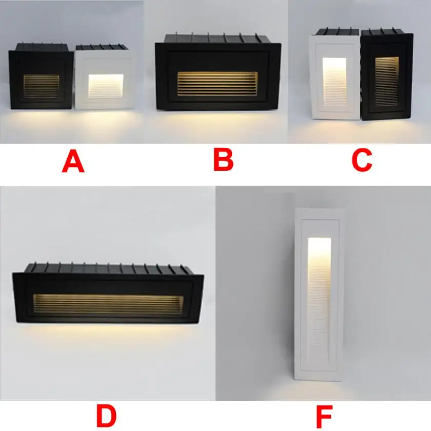 Водонепроницаемый 3 Вт 5 Вт светодиодный ступенчатый светильник IP65 Алюминиевый встроенный лестничный угловой светильник для помещений и улицы встраиваемый настенный лестничный светильник