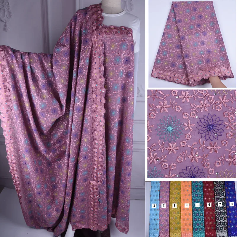 

High Quality Onion African Swiss Voile Lace In Switzerland Polyster Ventilation Swiss Cotton Laces With Stones For Sewing F1717