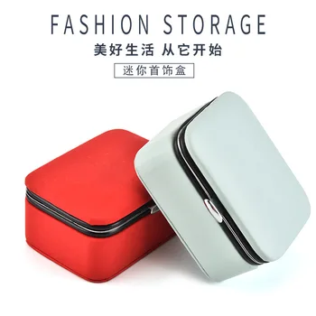 

Mini Portable Jewelry Box Stud Earrings Jewellery Storage Organizer Women Leather Display Travel Case Jewelry Gift Box