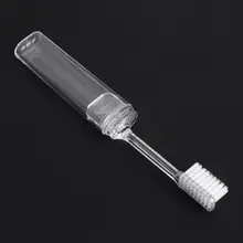 10 шт прозрачная портативная Одноразовая Пластиковая Складная зубная щетка с мягкой щетиной R3MF