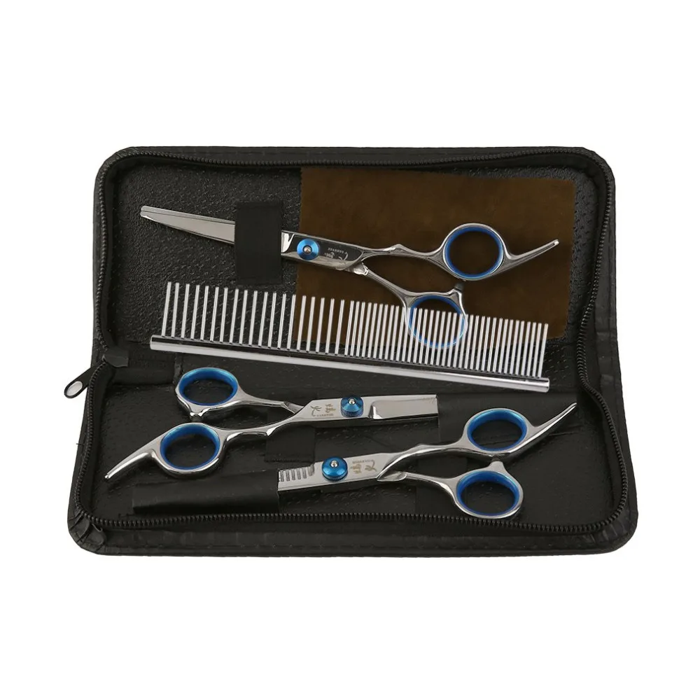 

6 inch stainless steel Pet Scissors Dog Grooming Scissors Set Straight & Curved & Thinning Shears Sharp Edge Pet Haircut Tools
