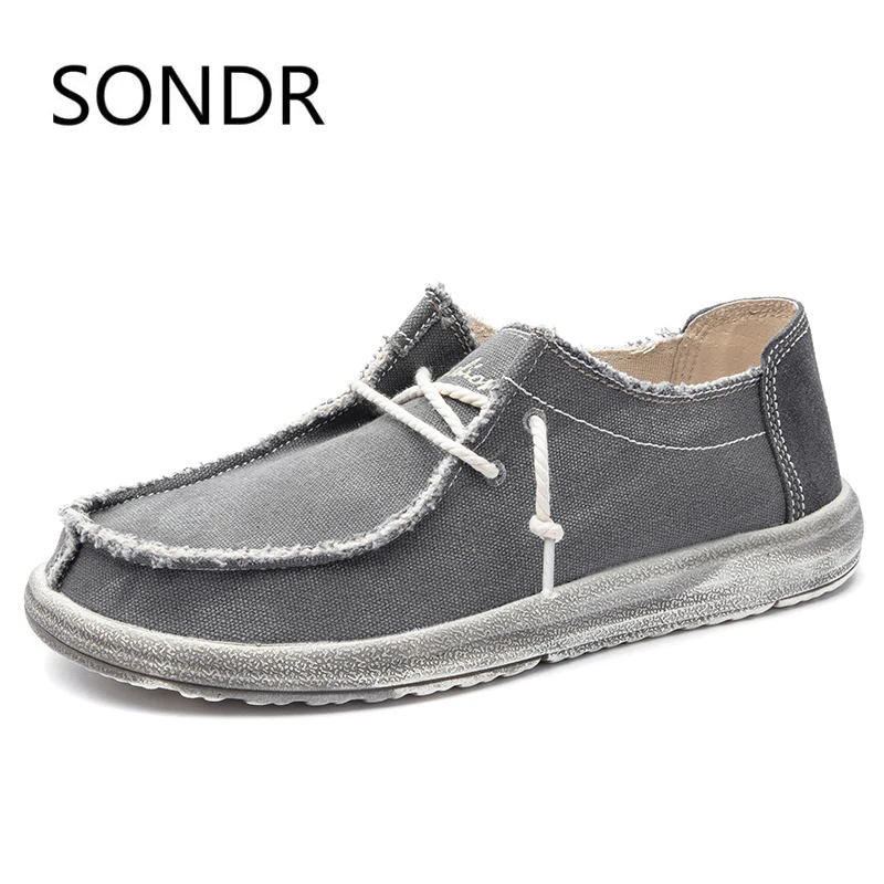 summer canvas men's shoes breathable casual driving shoes slip easy to wear men's flat shoes soft big size loafers