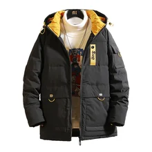 Зимняя новая модная теплая Студенческая одежда, толстый пуховик, Мужская свободная куртка в стиле хип-хоп, уличная одежда