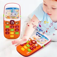 Классическая нежная пластиковая игрушка для мобильного телефона практичная текстура прочная электронная музыкальная светящаяся игрушка для малышей
