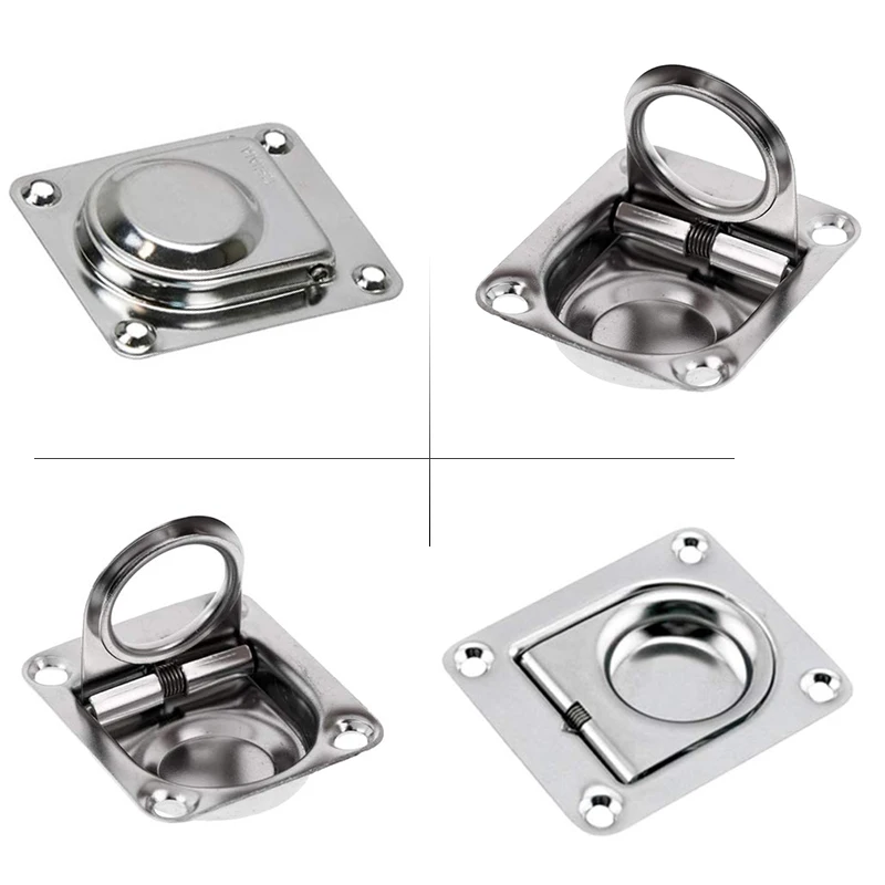 

8PCS Marine Boat stainless steel locker pull ring handle yacht Loaded Flush lift handle Cabinet Locker Handle