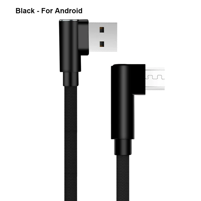 Плетеный l-образный USB 90 градусов угловой быстрой зарядки USB кабель для iPhone Andorid type-C PUO88