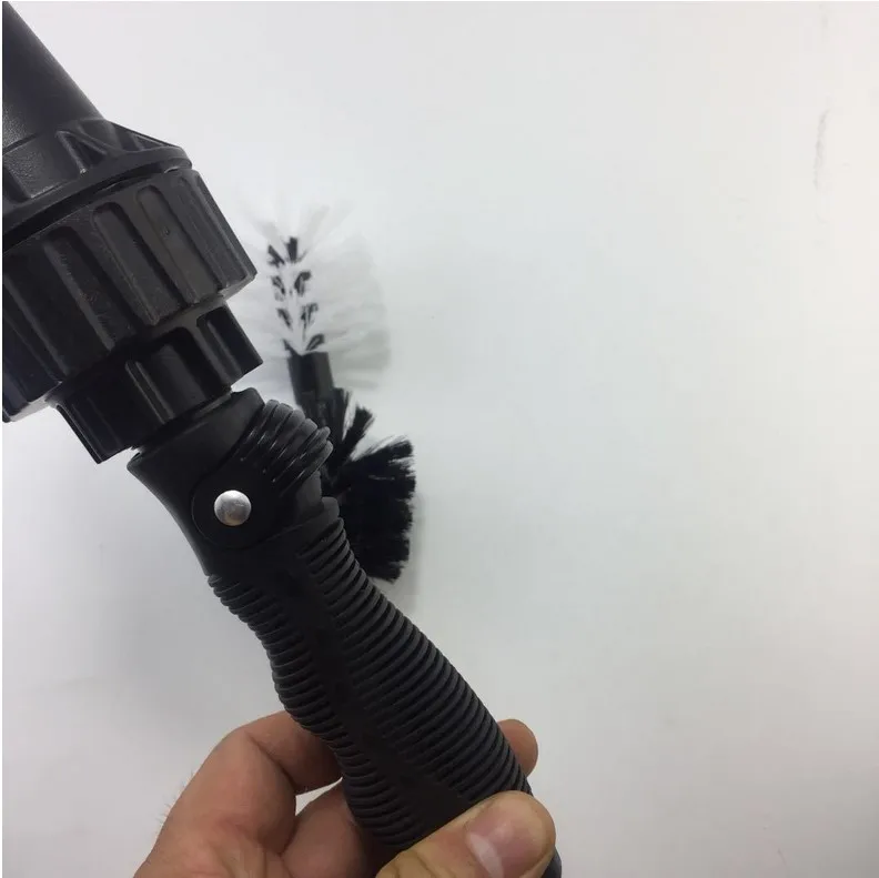 Car Handle Washing Brush Clean Tools Water-driven Rotating Cleaning Brush For Car Motorcycle Bicycle Wheel Tire Rim Brush