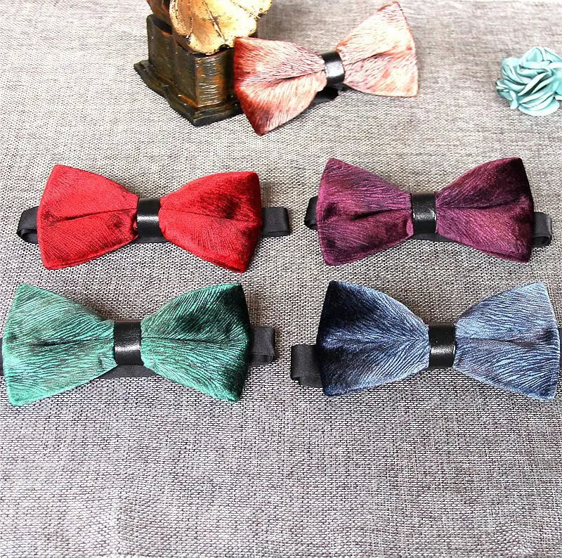 

Sitonjwly Men Velvet Bowtie Women Necktie Man Shirt Wedding Party Casual Cravat Bow Tie Bowknot Accessories Gift Custom Logo