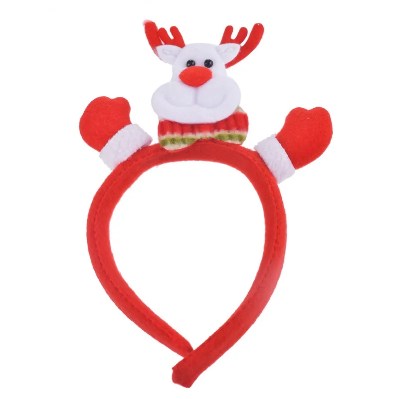 C Colorful Changing LED Light Hair Band Christmas Party Decoration Cute Christmas Snowman Head Band Gift For Children - Цвет: C