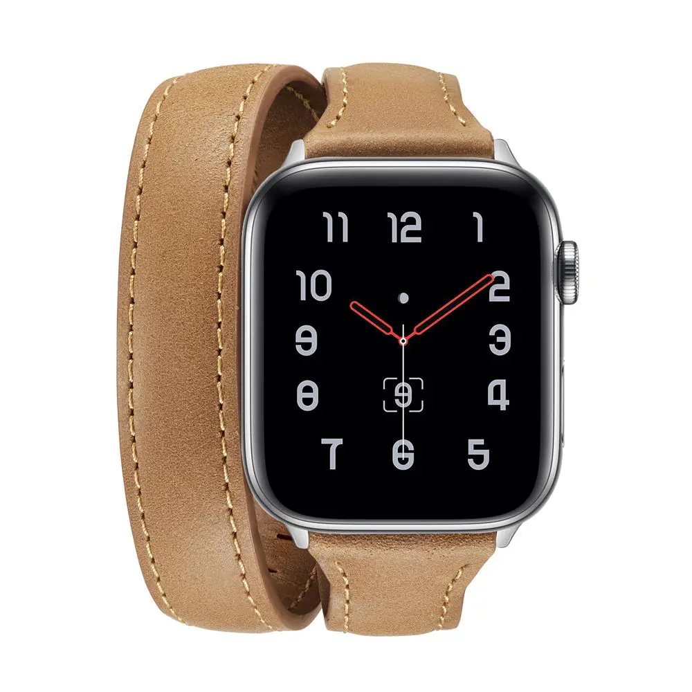 Длинный мягкий ремешок из натуральной кожи для Apple Watch Iwatch серии 5 4 3 2 1 40 мм 44 мм 38 мм 42 мм двойной тур женский браслет