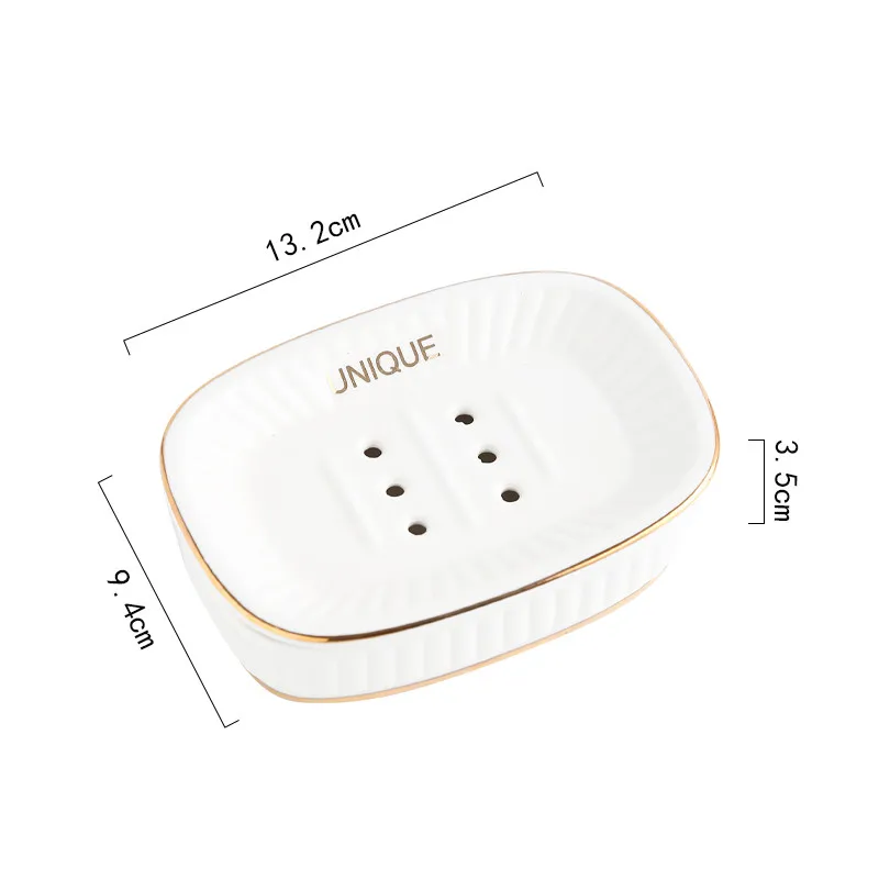 Keraminis vonios kambario muilo indas Prabangus dviejų sluoksnių kanalizacija Vonios muilo padėklas Vonios kambario apdaila Buitinė muilo dėžutė