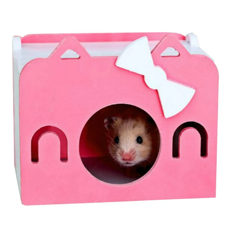 

Small Pet House Funny Cage Toy Hamster Wooden House Self Assembly Pet Cage Box For Small Animals