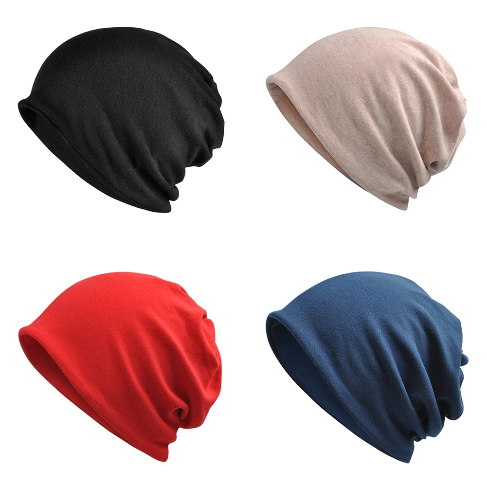 Повседневный однотонный цветной хвост Beanie шарф для мужчин и женщин двухслойная шапка мешковатая шапка