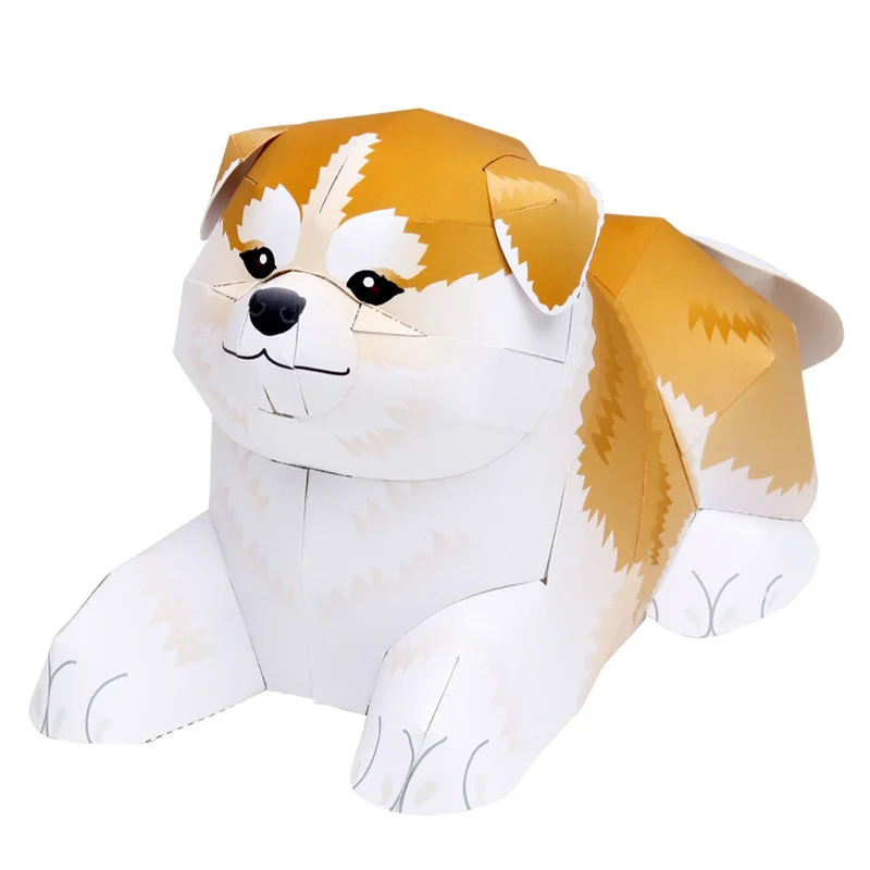 Складная мини модель Akita Shiba Inu милая 3D бумажная животное из бумаги фигурка
