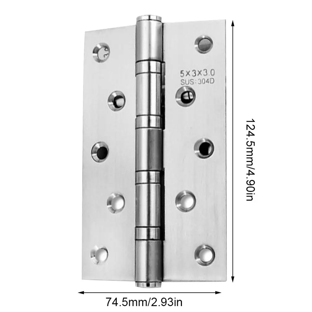 Wood Door 5 inch 2.5/3mm Exquisitely Designed Durable Stainless Steel Free Slot Bearing Thickened Mute Sub-door Hinge