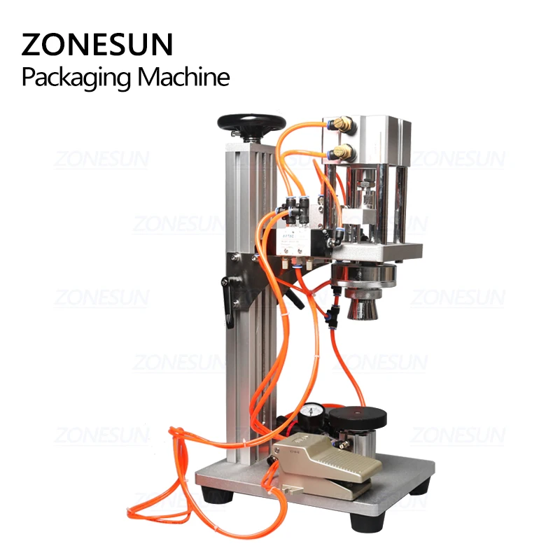 ZONESUN пневматическая опрессовочная машина для духов колпачок металлической