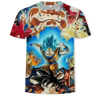 

2019 New Dragon Ball Z sleigh men's summer 3D printed super Saiya Goku black zenasu vegeta dragomball casual T-shirt