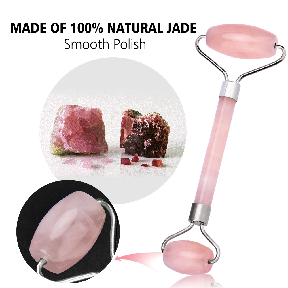 Natural Rose Jade Roller Slimming Face Lifting Wrinkle Removal Genuine Green Jade Stone Beauty Massage Skin Face Care Tool Natural Rose Jade Roller Slimming Face Lifting Wrinkle Removal Genuine Green Jade Stone Beauty Massage Skin Face Care Tool