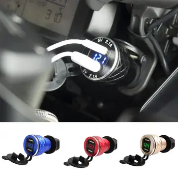 

Dual USB Car Charger Port 4.2A Motorcycle Charger Plug LED Display Socket Adapter for BMW Car-Charger Phone Charger Adapter
