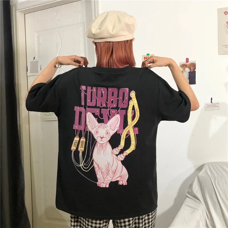 Женская футболка с коротким рукавом круглым вырезом и забавным принтом|Футболки|