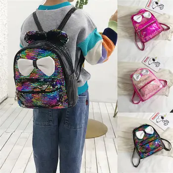 

Kid Shining Sequins Backpack Girls Unicorn Travel Shoulder School Bag Handbag
