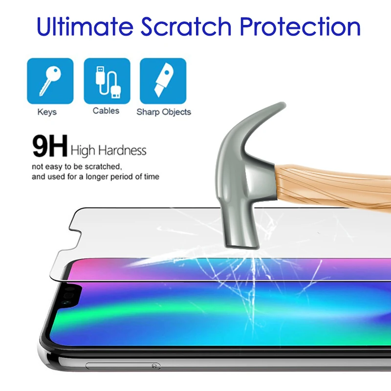 1000 штук 2.5D с уровнем твердости 9H закаленное Стекло для huawei Honor 20 Pro 20i 10 Lite 10i 9i 9N V9 9 9X Экран защитная плёнка для НУА Вэй