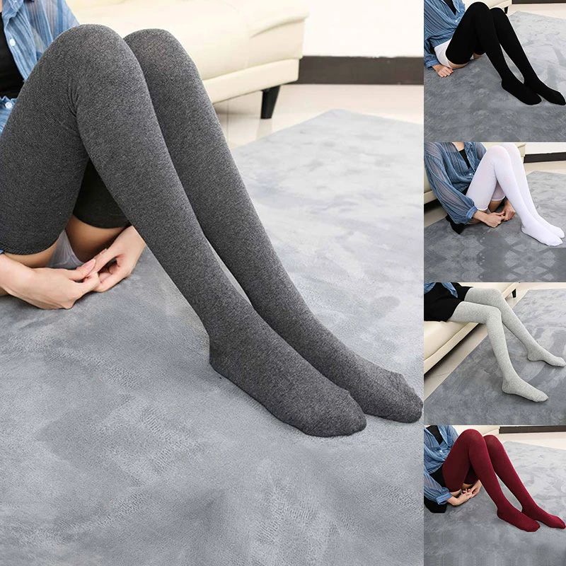 Calcetines altos hasta el muslo mujer y niña, medias largas hasta el muslo de 80cm encima de la rodilla para otoño|Medias| - AliExpress