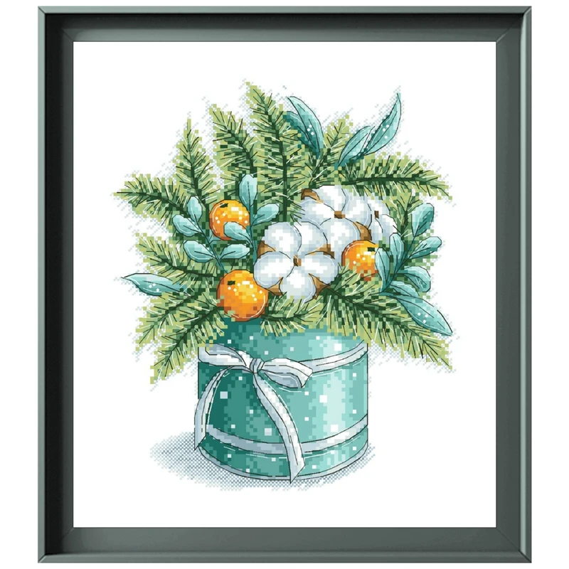 Embroidery fabric cross stitch kit cotton bouquet cross stitch kit flower package aida 18ct 14ct unprint canvas fabric embroidery diy handmade needlework