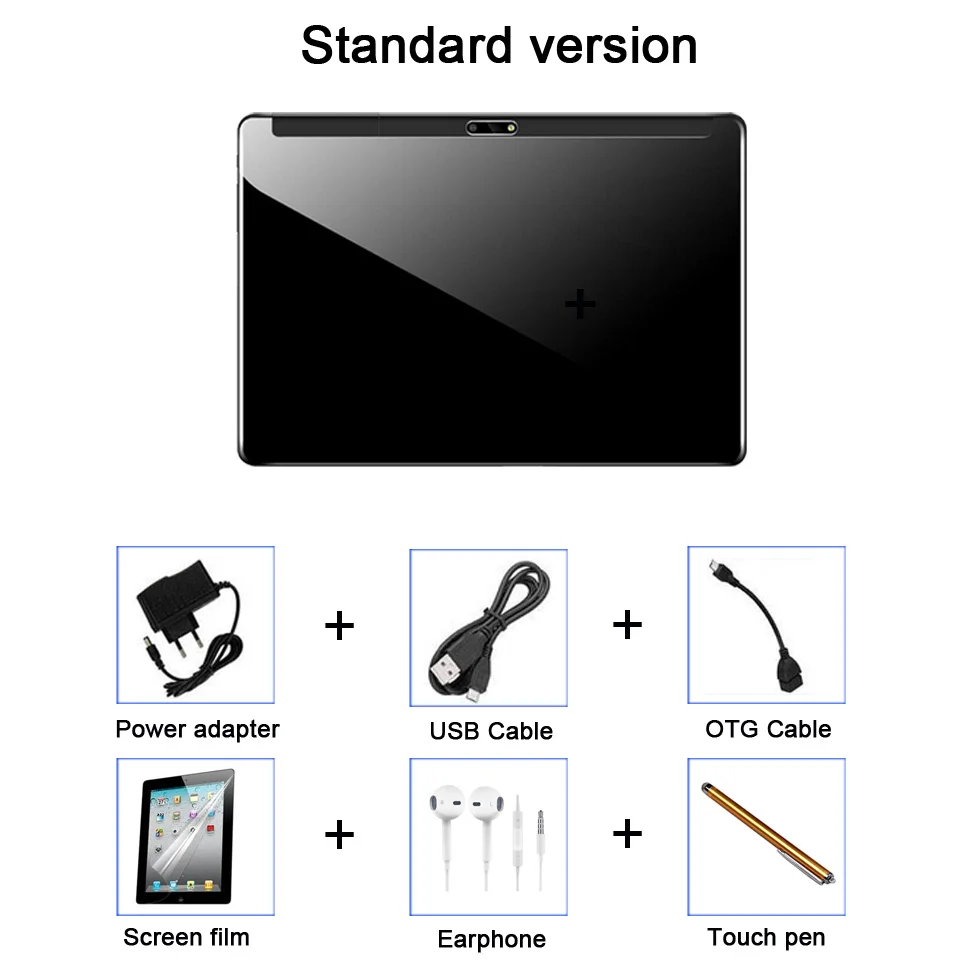 standard version DHL бесплатно 10 дюймов 2.5D стекло планшетный ПК Android 8,1 Deca Core 4G LTE 6 Гб ram 128 Гб rom 1920*1200 ips A-GPS планшет 10,1+ подарки tab - Комплект: standard version