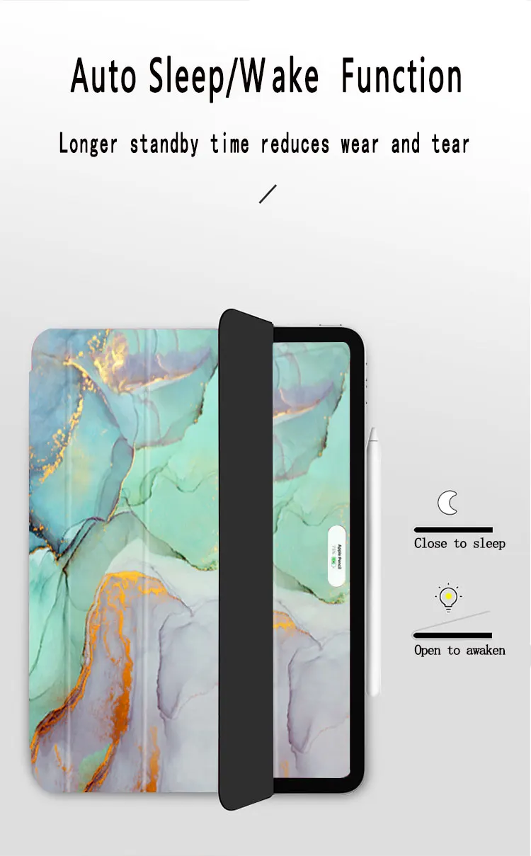 Зеленый Мраморный Чехол-книжка для iPad Pro 11 дюймов Сильный магнитный тонкий умный чехол для iPad Pro 11 выпуска(3-го поколения