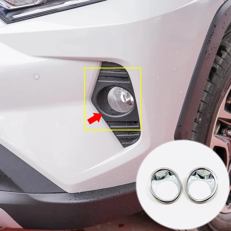 

ABS Plastic High Quality Car front fog lamp Light Cover Trim Sticker car styling For Toyota RAV4 2019 2020 accessories 2pcs