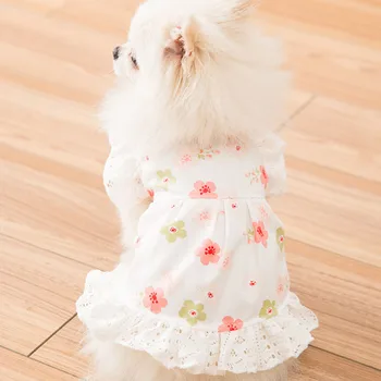 

Dog Summer Skirt Newest White Color Floral Printed Breathable Dog Two-legged Dresses Pet Clothes Cheap Price Dog Dresses