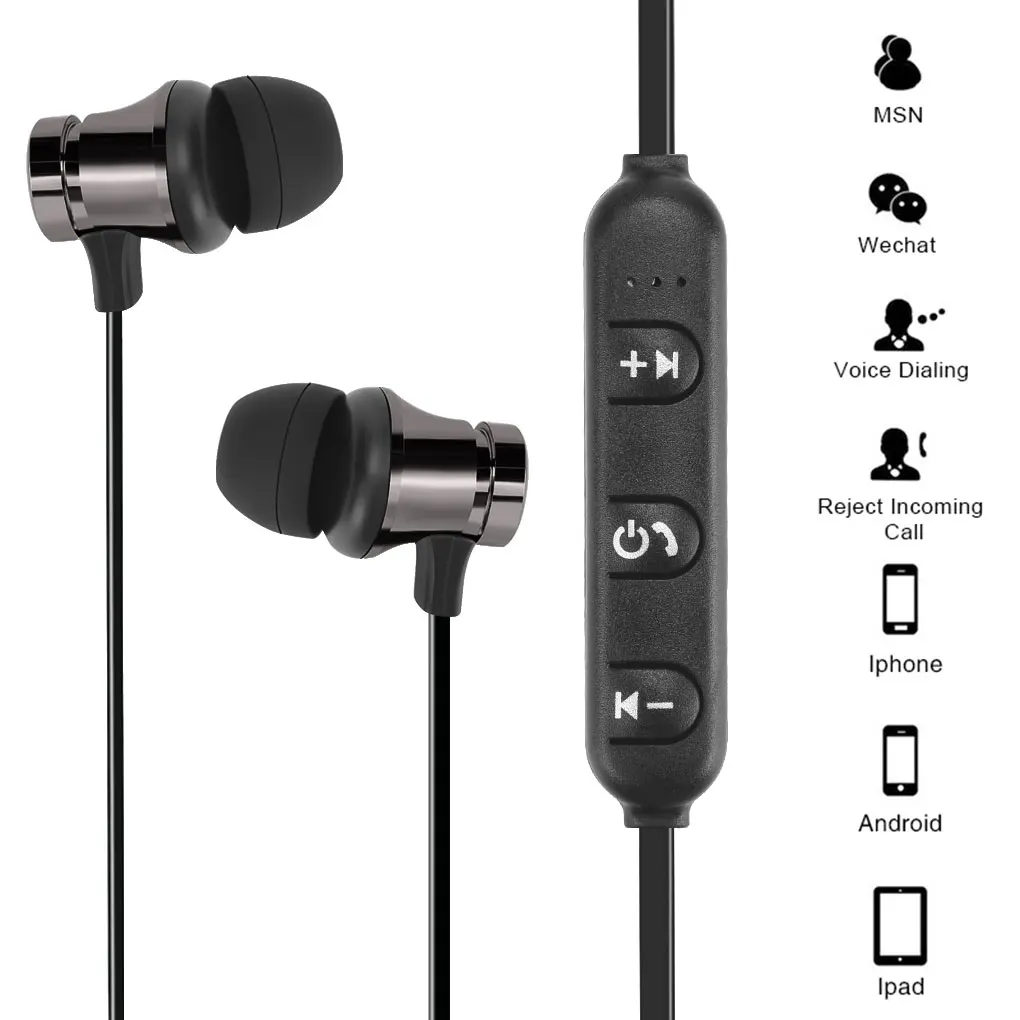 Магнитные Беспроводные Bluetooth 4 2 наушники стерео спортивные водонепроницаемые