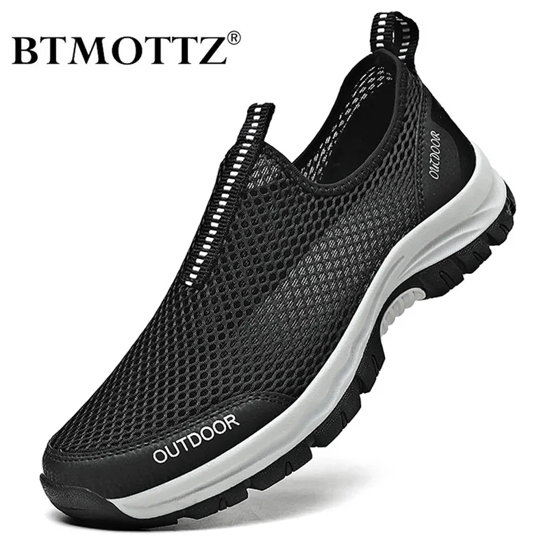 Zapatos informales de verano para Hombre, Zapatillas transpirables de malla, para escalada, senderismo, Tenis, mocasines sin cordones