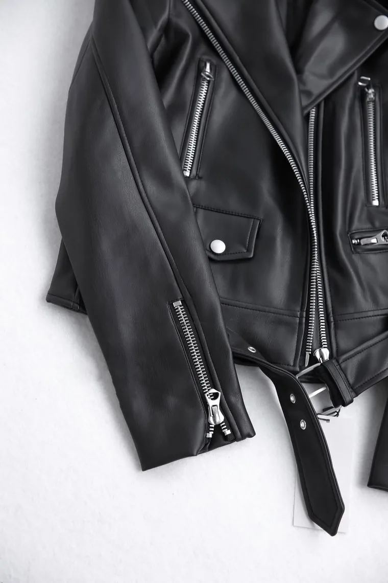 

Ne35 Do Not Strange Fried Chicken Soft Good Type Motorcycle PU Leather Jacket