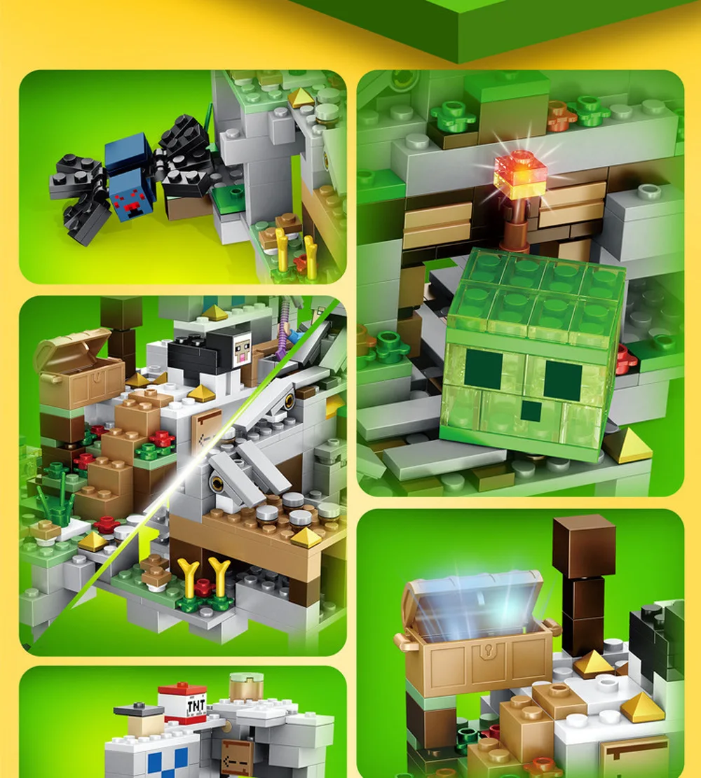 Совместим с Lepinedly Playmobil My World пещера светильник фигурки деревня в мире дракон 21137