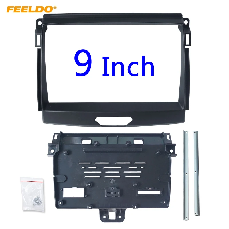 

FEELDO Car Auido Radio 2Din Fascia Frame Adapter For Ford Ranger 2015+ 9" Big Screen Dashboard Fitting Panel Frame Kit #HQ6436