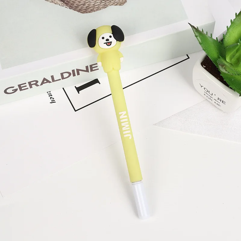Корейская Милая Канцелярия Q Edition kawaii школьная гелевая ручка для воды для перекрестной границы 10 шт./партия - Цвет: Цвет: желтый