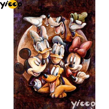 

5D DIY diamond painting Cross stitch Diamond embroidery cartoon mouse family Diamond Mosaic Cartoon Decoration gift AX0154