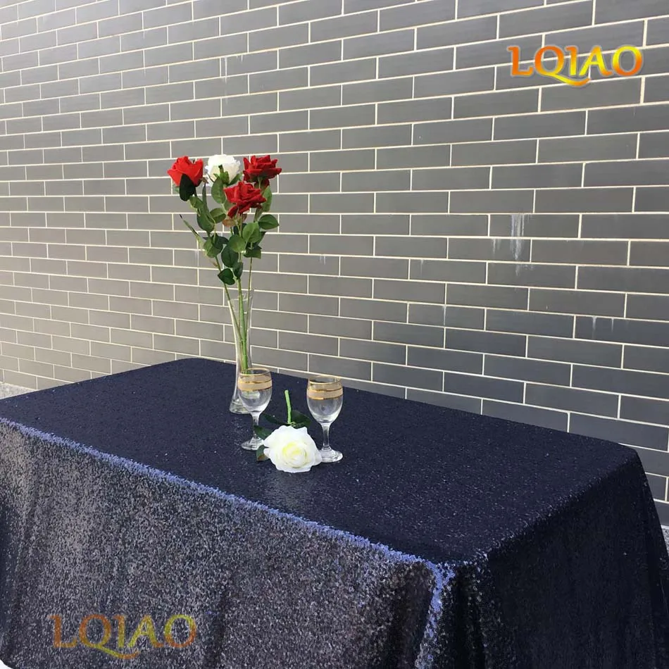 Navy Blue 120x200 см темно-синяя вышитая сетка скатерти с пайетками ткань настольная скатерть с пайетками Свадьба/украшение скатерти с пайетками ткань - Цвет: Navy Blue