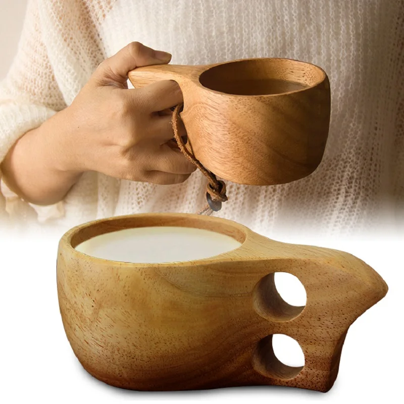 Küchenzubehör aus Holz Tassen aus Holz Kaffeekanne 