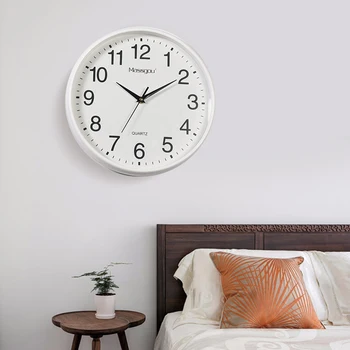 

12inch Arabic Numerals Wall Clock Living Room Home Decor Quartz Modern Simplicity Battery Operated With Hook Non Ticking Silent
