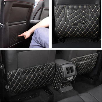 

Sinjayer Car Rear Seat Anti-Kick Pad Back Armrest Mat Seats Cover Anti-dirty Stickers For Volkswagen VW Sagitar 2015 2016-2018