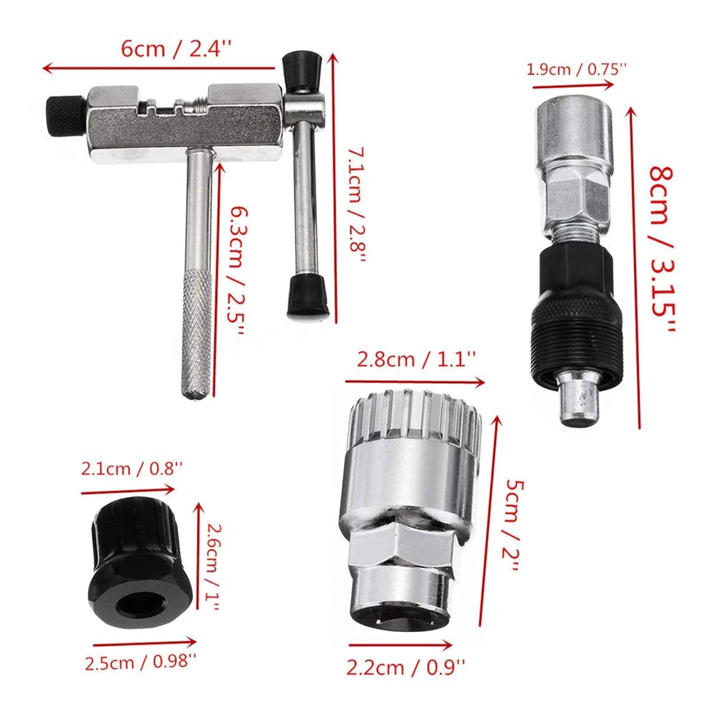 4 PCS Cycling MTB Bike Chain Crank Wheel Bottom Bracket center axle Remover Multifunction Bicycle Repair Tool for Crank Sets