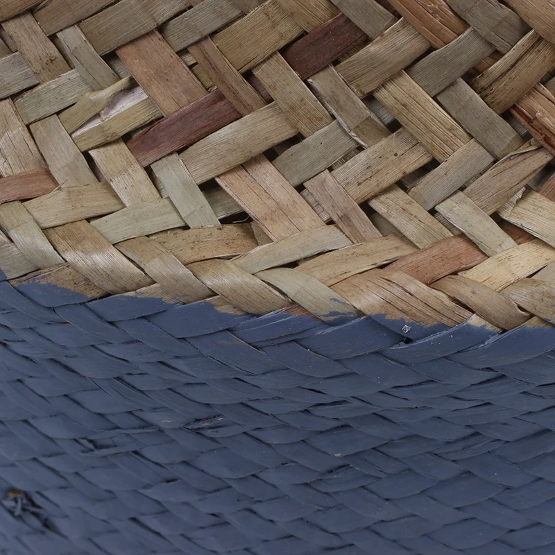 Rattan Basket Straw Basket Garden Foldable Flower Pot Hanging Wicker Storage Basket Woven Seagrass Basket Rattan Flower Vase Org