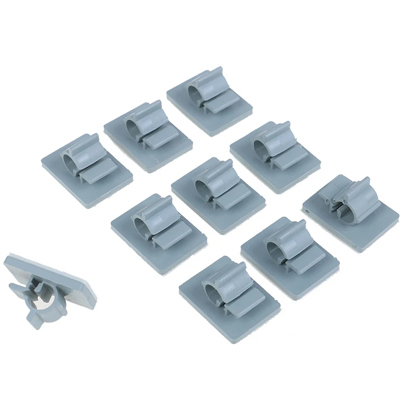 New 10pcs Self-adhesive Cable Clips Charging Power Cord Line Fixed Clamps For Car PC Mouse