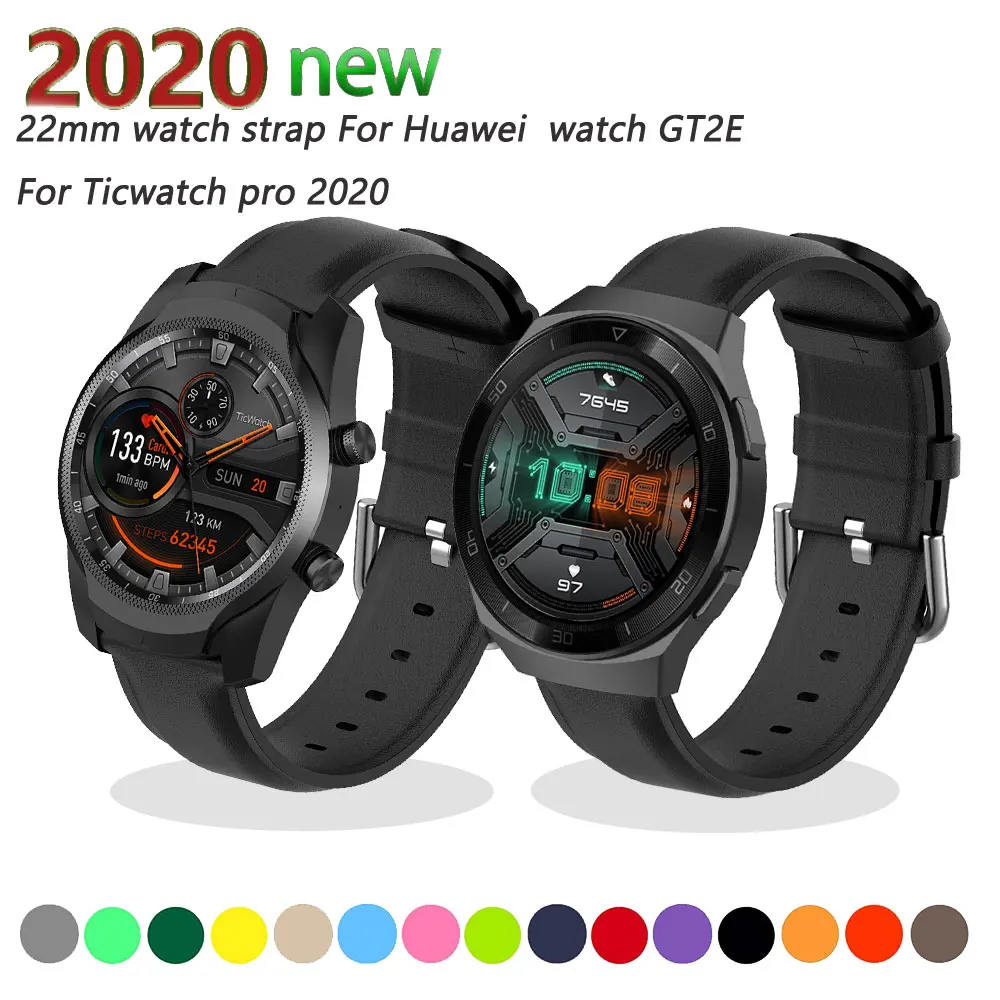 Браслет 22 мм ремешок для часов Huawei GT2E Ticwatch pro 2020 Xiaomi Huami Amazfit Stratos Pace2 TicWatch